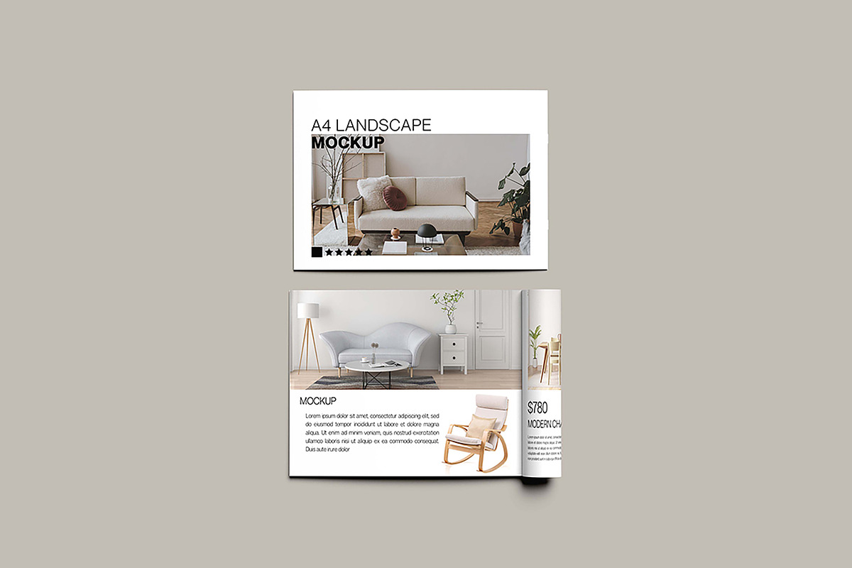 A4 Magazine Landscape Mockup, a Books & Magazine Mockup by NyakBiett (Photo 3 of 5)