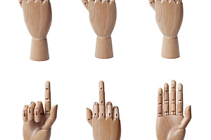 Wooden hand isolated, a Photo by saiko3p