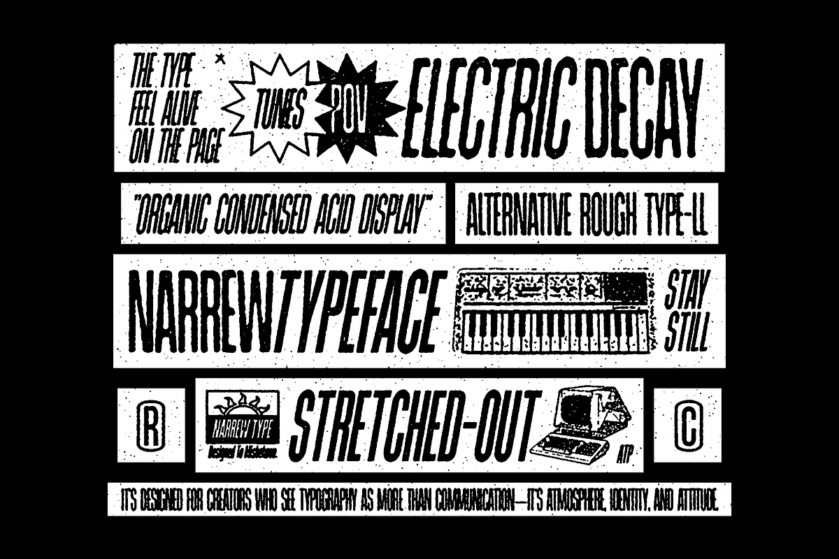 LL Narrew Textured font, a Sans Serif Font by Lives And Levels (Photo 3 of 8)