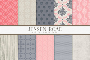 Navy and Pink Digital Papers