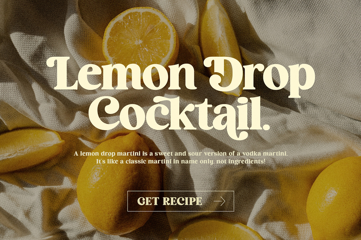 Cocktail - Elegant Retro Serif, a Serif Font by Harmonais Visual (Photo 1 of 18)