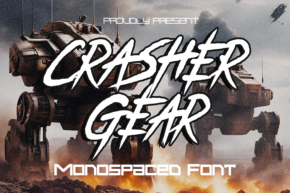 Crasher Gear-Monospaced Display Font, a Handwritten Font by Mofr 24 (Photo 1 of 10)
