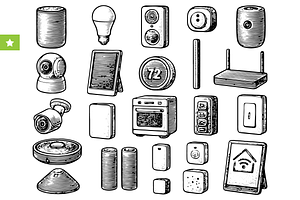 Smart Home IoT Set, an Object Graphic by RT Studio