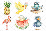 Quirky Whimsical Summer Bird Clipart, an Illustration by Dream Creation (Thumbnail 3 of 6)