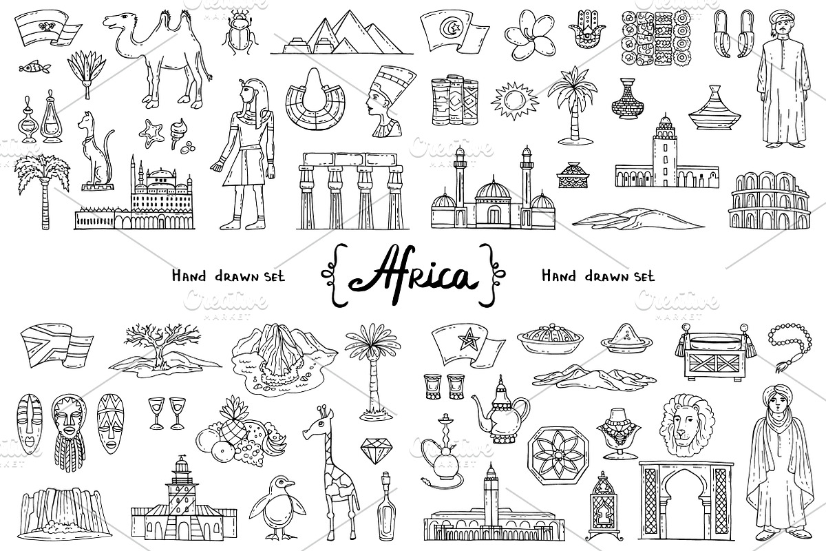 Vector set on the theme of Africa, an Object Graphic by Olga Chuklay (Photo 2 of 2)
