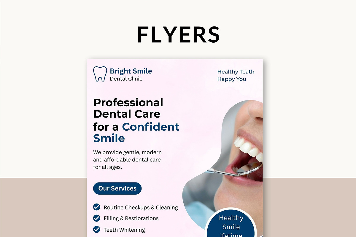 Clinic Flyer Template Editable Canva, a Flyer Template by Mohammad Sarfaraz (Photo 3 of 11)