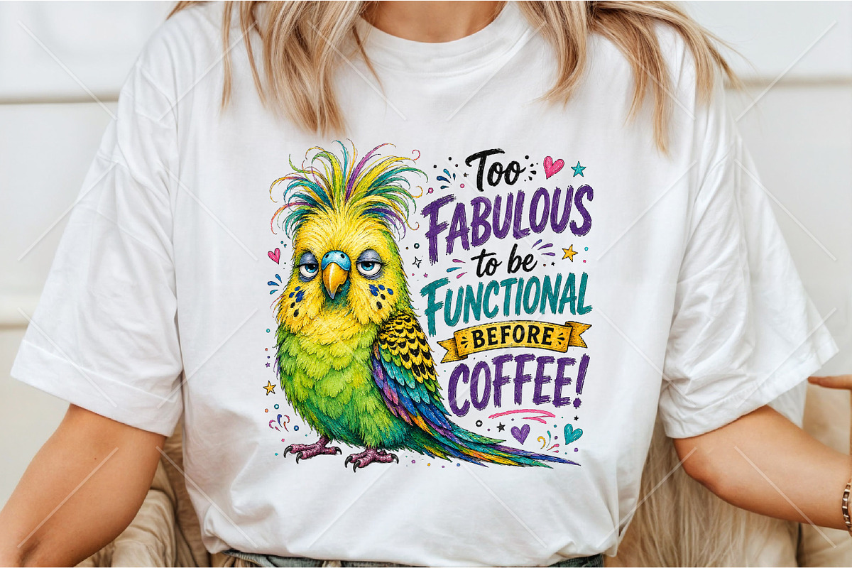 Too Fabulous Funny Parakeet Coffee, a Seasonal Illustration by Canvas Craft (Photo 3 of 6)