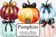 Pumpkins Watercolor PNG, an Illustration by Libby Wishes (Thumbnail 1 of 7)