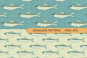 Fish Seamless Pattern Hearing paper, an Illustration by TanchaArt