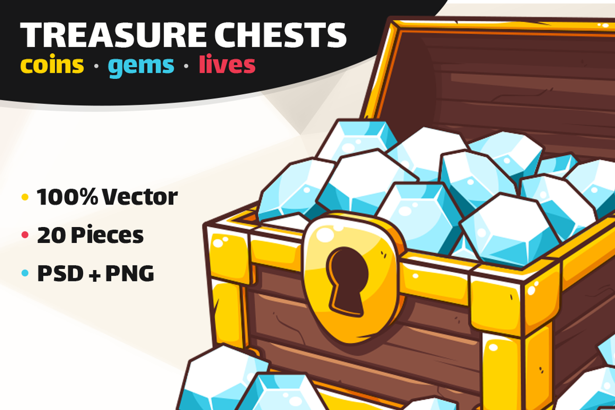 Coins, Gems & Lives - Chest Icons, an Illustration by wowu (Photo 1 of 3)