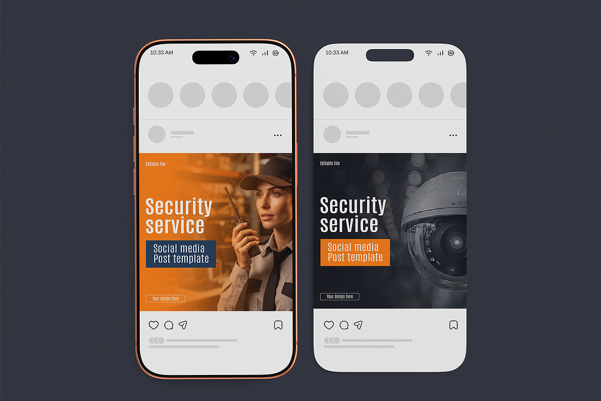 Social Media Post Mockup with Phone, an iPhone Mockup by graphypix (Photo 1 of 4)