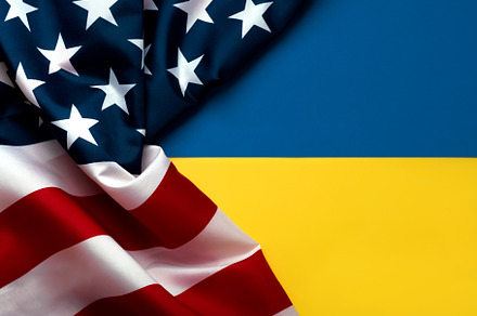 American flag and flag of Ukraine, an Abstract Photo by esthermm