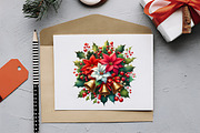 Christmas Wreaths & Floral Clipart B, an Illustration by RobertsArt (Thumbnail 5 of 6)