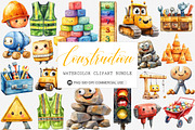 Cute Construction Vehicles Clipart, an Illustration by SinaCreation (Thumbnail 1 of 5)