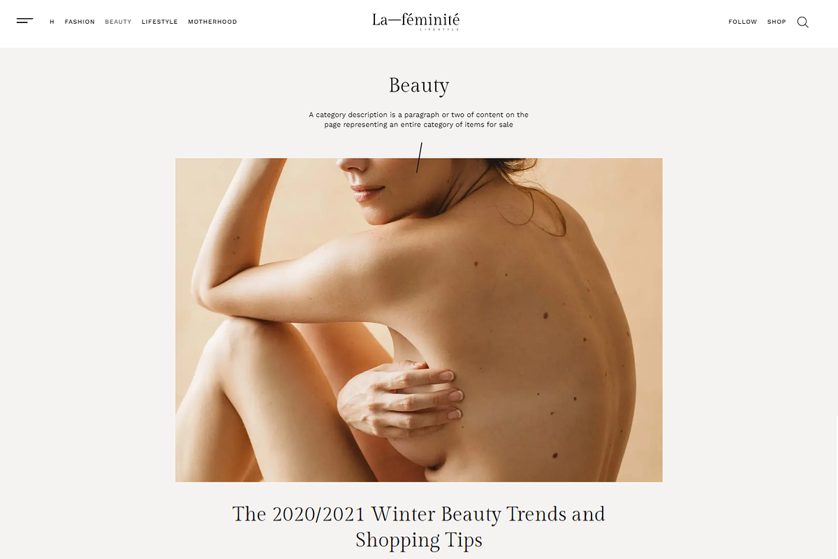 Minimal Fashion WordPress Blog, a Landing Page Template by MasterDesigns (Photo 3 of 10)