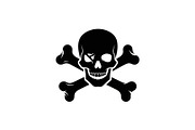 Skull & Crossbones Silhouette Vector, an Illustration by jahid234 (Thumbnail 43 of 51)