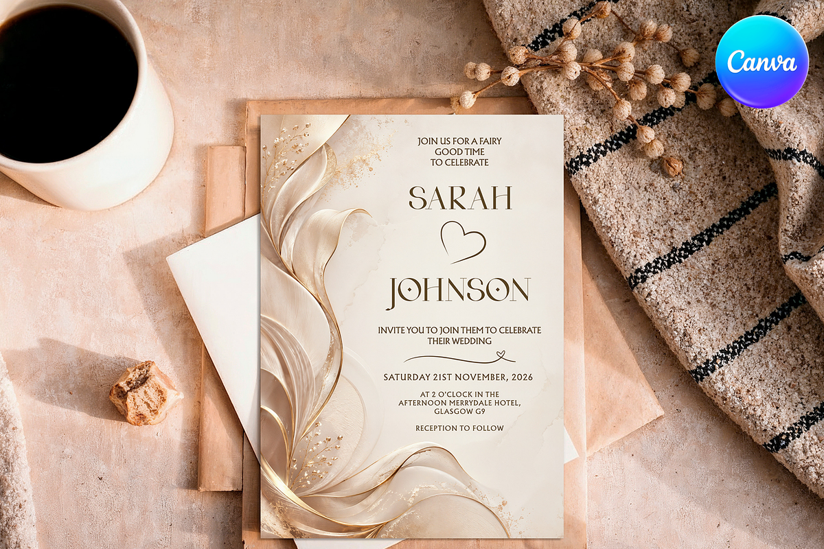 Elegant Wedding Invitation Template, an Invitation Template by InvitingStorys (Photo 4 of 11)