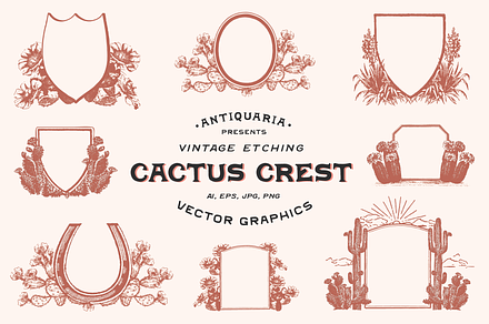 Vintage Cactus Crests