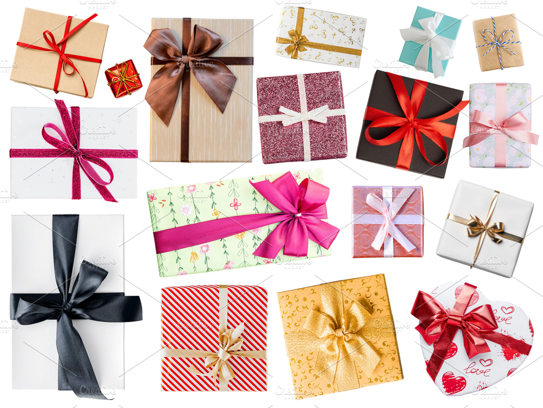 Gift box with ribbon set isolated, a Beauty & Fashion Photo by BOOCYS