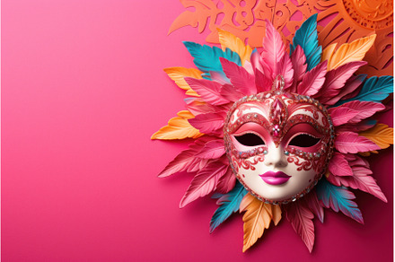 Colorful venetian carnival mask with, an Arts & Entertainment Photo by Ylivdesign