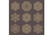 Set of Round Vector Snowflakes, an Outline Icon by FineArtStudio (Thumbnail 1 of 3)