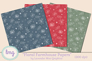 Floral Farmhouse Seamless Patterns, a Pattern Graphic by Lavender Mint Graphics (Thumbnail 2 of 3)