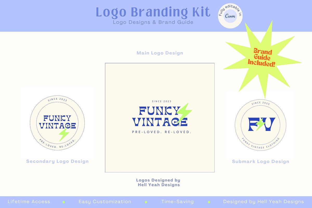 Funky Logo Designs | Brand Guide, a Branding & Logo Template by Hell Yeah Designs (Photo 4 of 9)