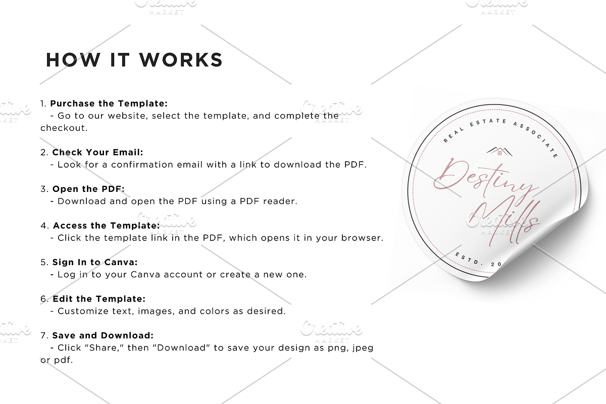 Real Estate Logo Template Kit Canva, a Branding & Logo Template by Studio Eburnean (Photo 4 of 4)