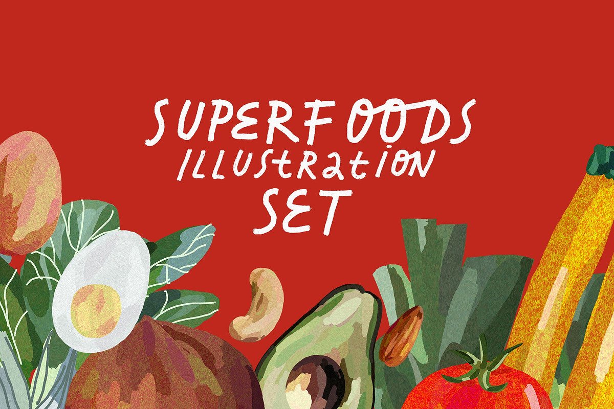 Healthy Food Illustration Set, a Food Illustration by Anny (Photo 1 of 8)