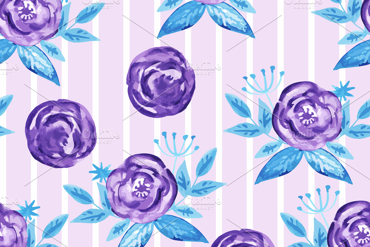 Watercolor Seamless Patterns, a Pattern Graphic by alexmakarova (Photo 3 of 5)