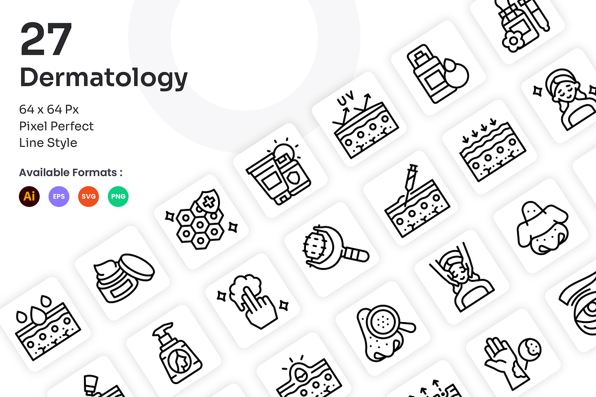 Dermatology Icons Set - Line, an Outline Icon by Kmg Design (Photo 1 of 2)