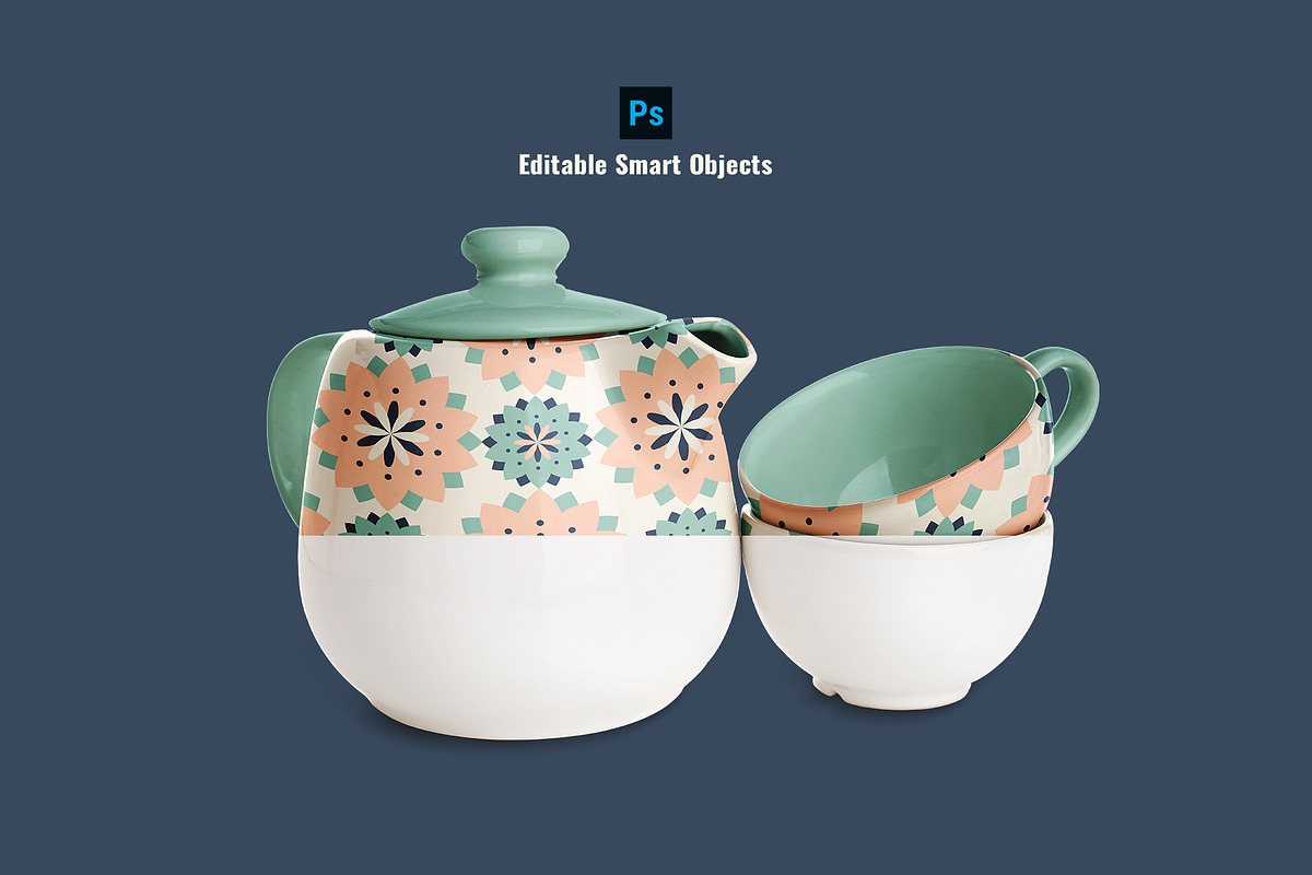 Classic Tea Crockery Mockup Pack, a Cups & Container Mockup by Designertale (Photo 2 of 7)