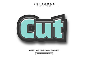 Cut 3D Editable Text Effect