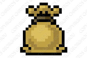 Bag Sack Icon Pixel Art Design, an Object Graphic by Christos Georghiou