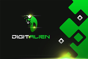 Digital Alien Logo Template