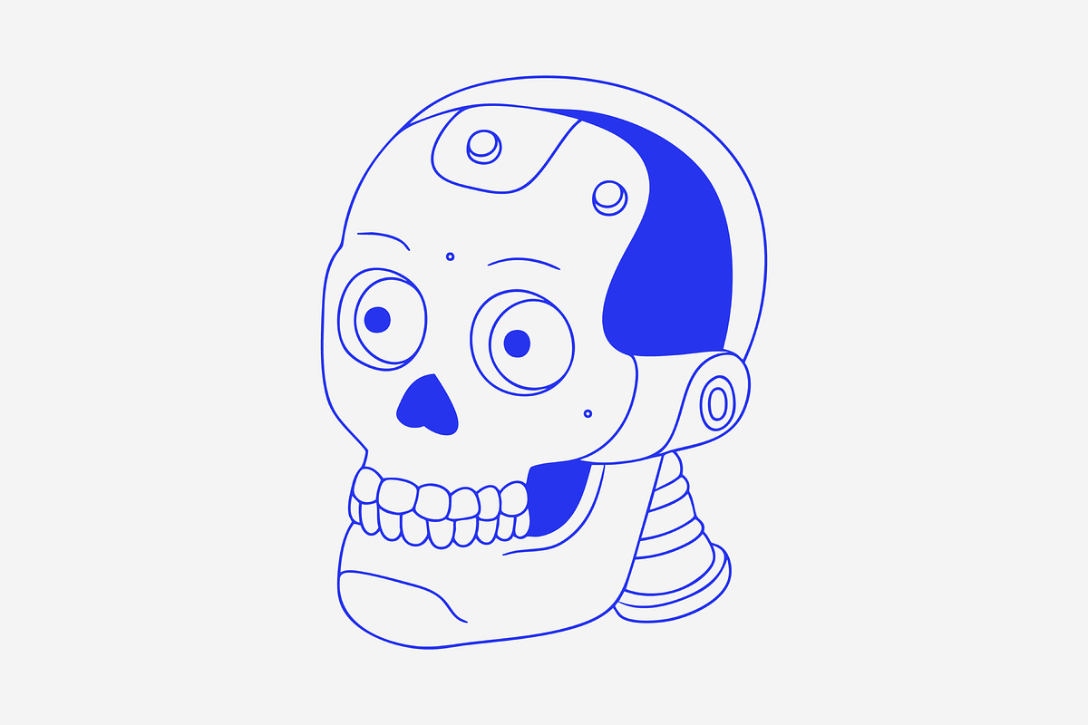 Mechanical Sci-Fi Skull Character, a Technology Illustration by Danil Polshin