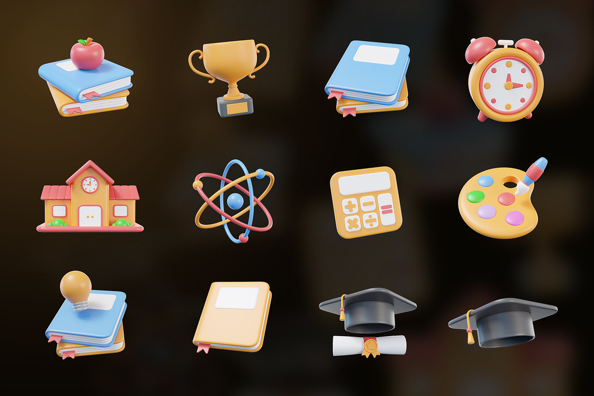 Back to School 3D Icon Pack, an Object Graphic by Artnivora.Std (Photo 3 of 4)