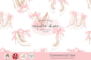 Coquette Shoes Seamless Patterns