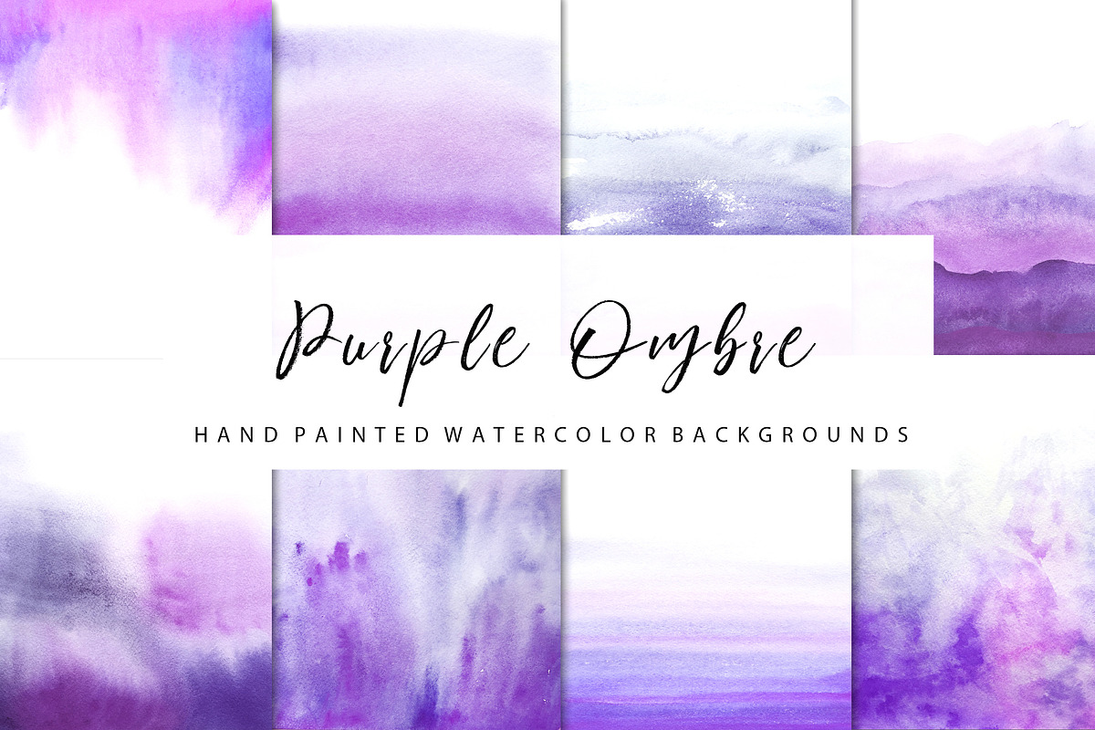 purple ombre watercolor, a Texture Graphic by GraphicRain (Photo 1 of 5)