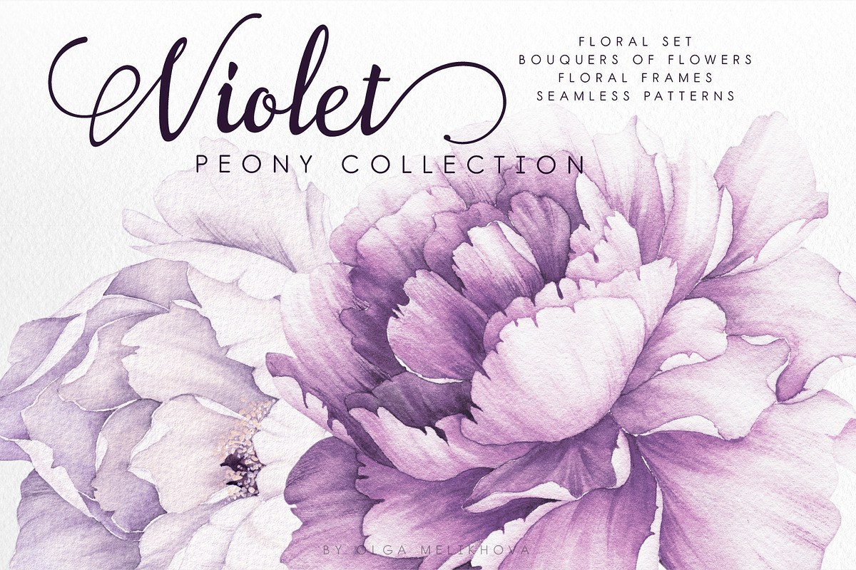 Watercolor Floral Bundle, a Texture Illustration by ollalya (Photo 65 of 112)