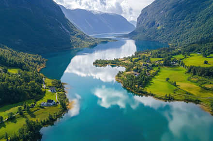 Breathtaking aerial view of Norway's, a Photo by Iftikhar Alam