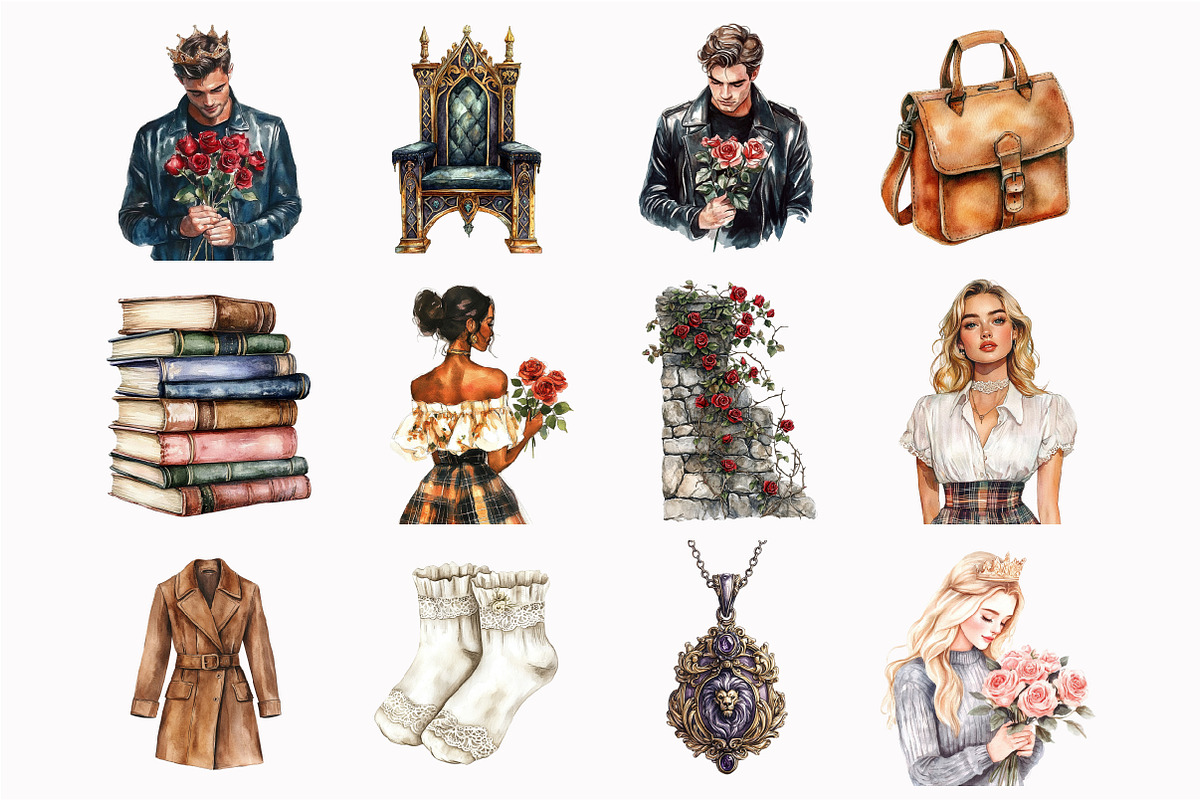Watercolor Medievalcore Clipart, an Illustration by Design Market (Photo 5 of 5)