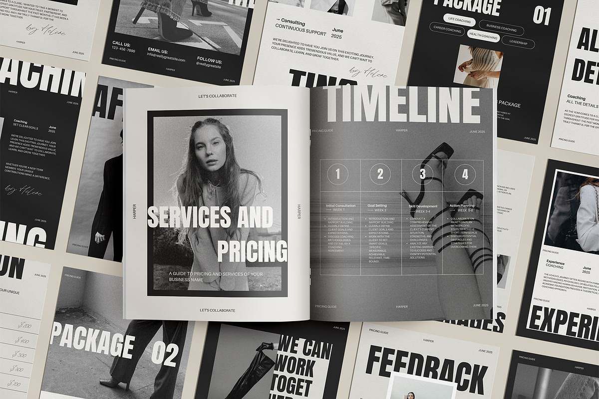 HARPER Services & Pricing Guide, a Marketing Template by Amaré Creative (Photo 1 of 9)