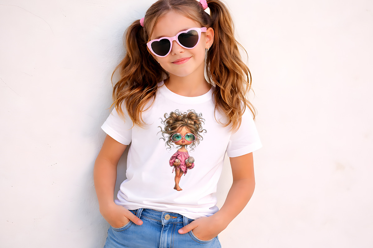 Whimsical Summer Beach Girl Clipart, an Illustration by Digital Artistic99 (Photo 7 of 11)