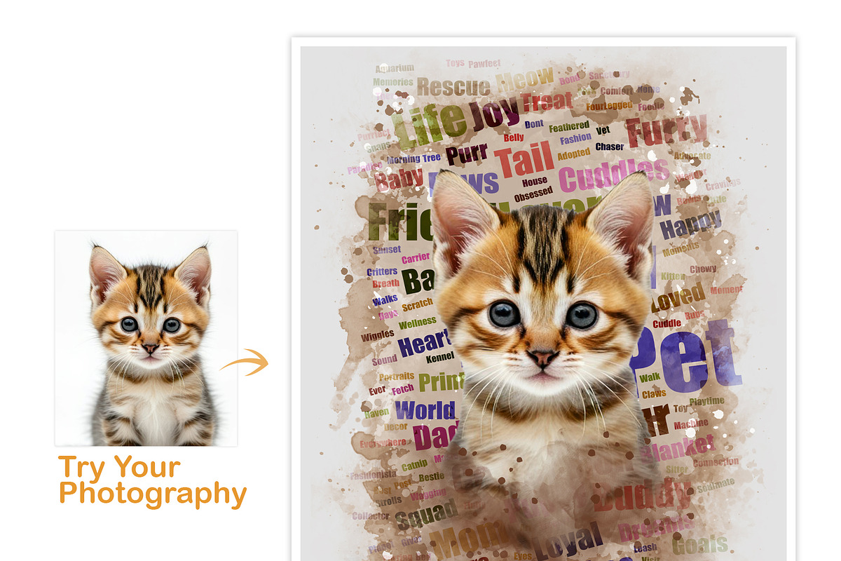 Watercolor Word Cloud Art PS Script, an Action Add-On by MRI STUDIO (Photo 8 of 16)