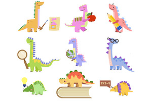 Back to School Dinosaur Clipart, an Education Illustration by the_myro