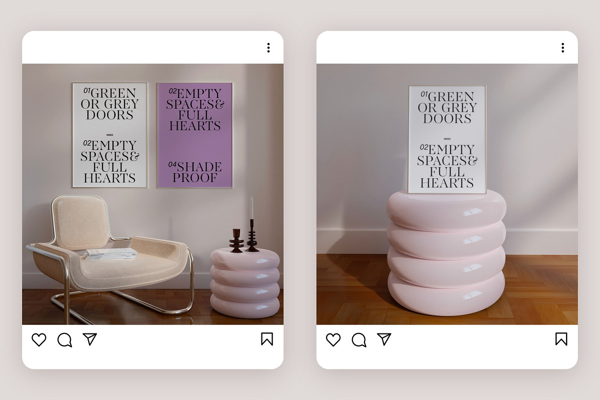 Framed Poster Print Mockups SOLEYA I, a Household Mockup by Bonumo (Photo 7 of 13)