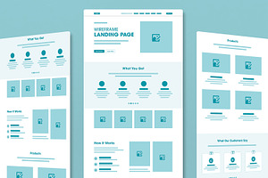 Wireframe Landing Page Template, a Wireframe Template by MightyDesign
