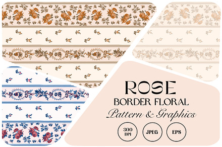 Ethnic Rose Border Floral Pattern, a Pattern Graphic by StudioGemen