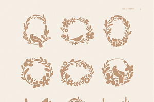 Birds And Flowers - Vector Elements